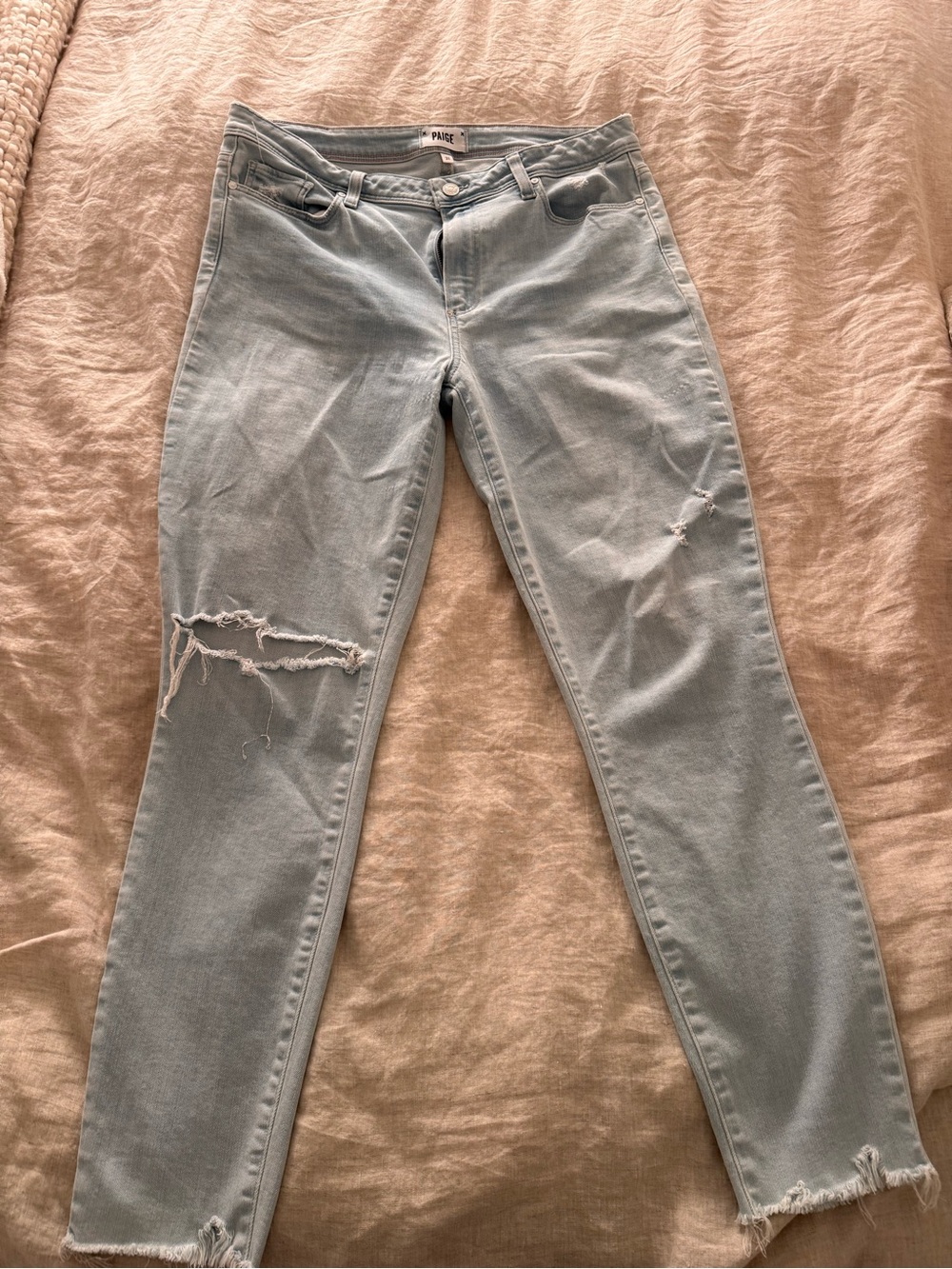 PAIGE Light Blue Distressed Women’s Jeans
